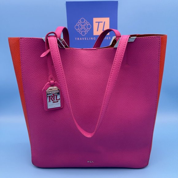 Ralph Lauren Bags 45 Nwot Ralph Lauren Acadia Hot Pink And Orange